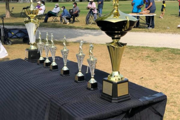 A finals day selection of trophies