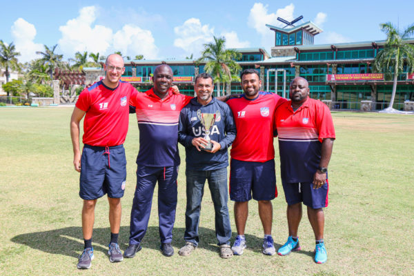 20211113 USA management team led by coach J Arunkumar poses with the winners trophy 2